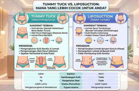 Tummy Tuck atau Liposuction Mana yang Lebih Cocok